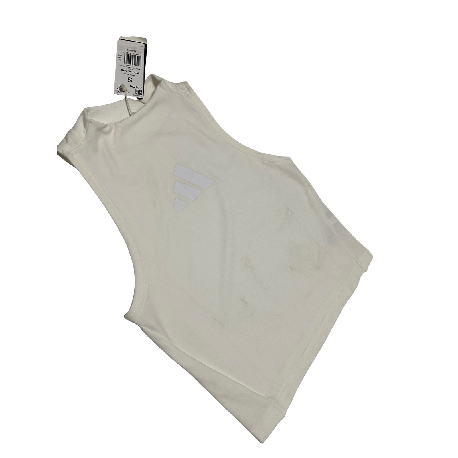 Adidas W.Z.N.E. Logo High Neck Athletic Tank Top White Sz S Nwt